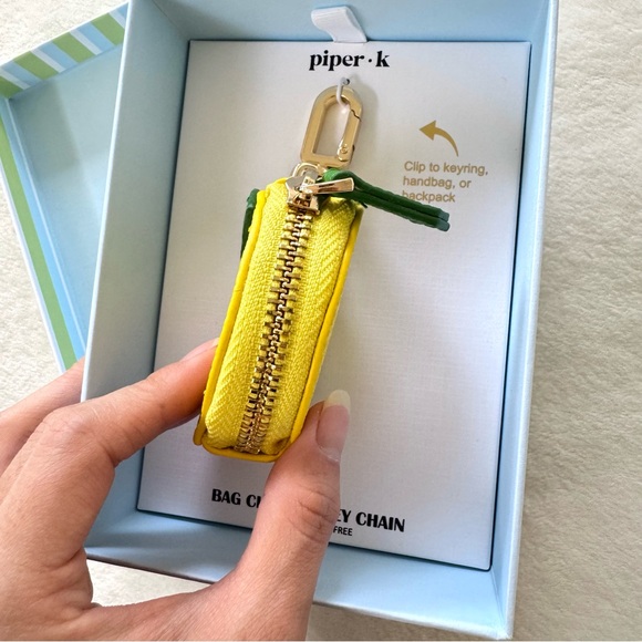 Viral Piper K Lemon Zipper Pouch Key Chain / Bag Charm - Picture 3 of 4